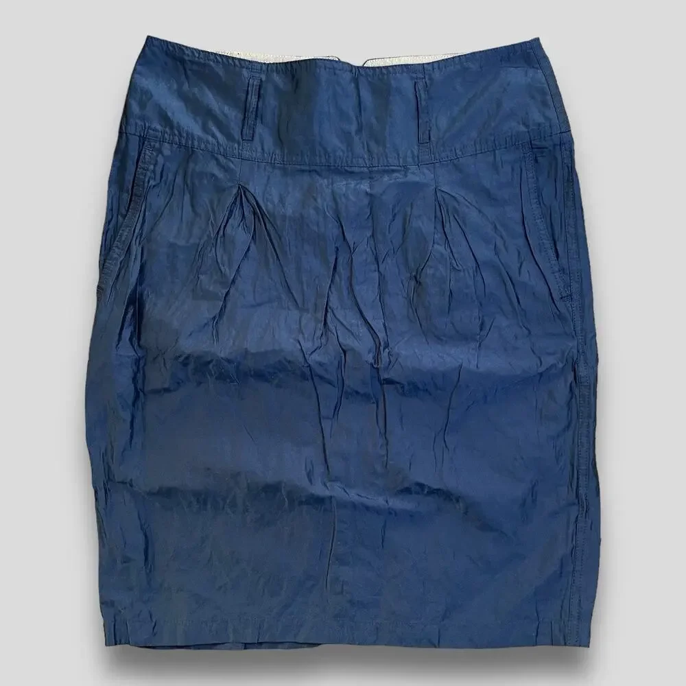 ARMANI COLLEZIONI PENCIL WIGGLE BODYCON SKIRT BLUE MEDIUM 6 - Picture 3 of 9